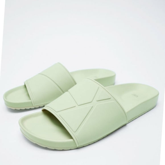 Zara Shoes - NWT ZARA LOW HEEL SANDALS MINT GREEN